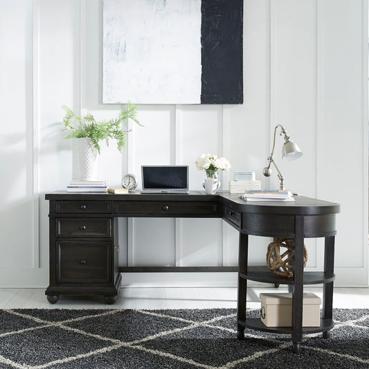 Harvest Home - L Shaped Desk - Black