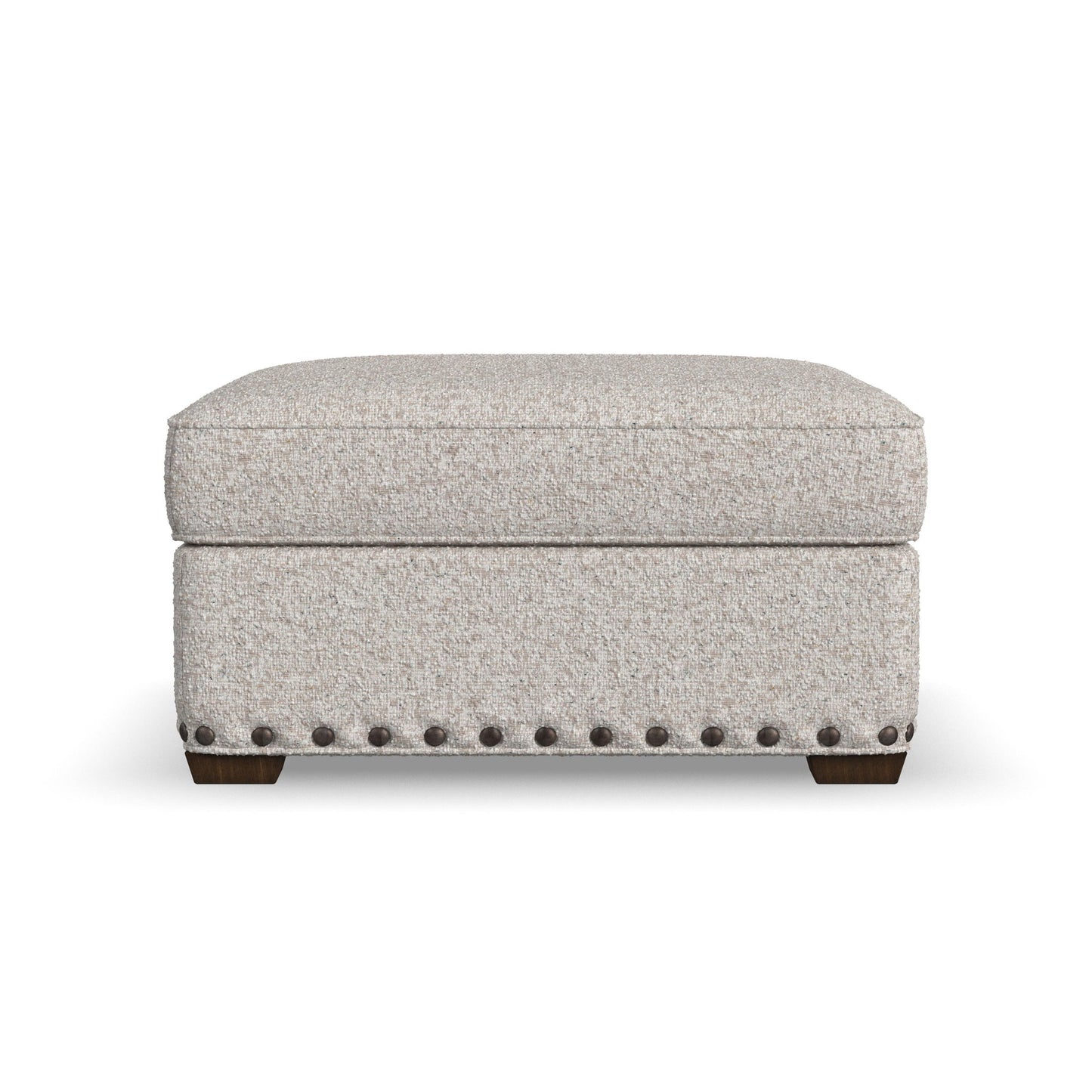Milo - Fabric Cocktail Ottoman With Nailhead Trim