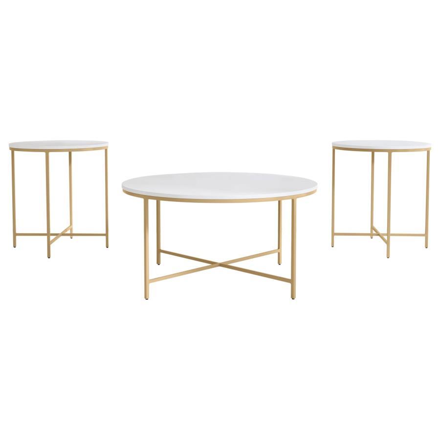 Ellison - Round Marble Coffee And End Table Set