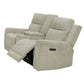 Kennett - Chenille Upholstered Power Reclining Loveseat - Ivory