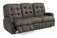 Devon - Fabric Power Reclining Sofa - Dark Brown