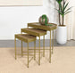 Tristen - 3 Piece Demilune Nesting Table - Brown And Gold