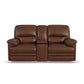 David - Power Reclining Loveseat With Console, Power Headrests & Lumbar - Pecan