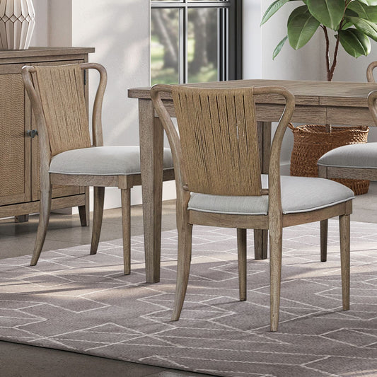 Sheridan Pointe - Shaped Corded Back Side Chair (RTA) - Vintage Natural