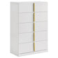 Ines - 5-Drawer Bedroom Chest Of Drawers - White High Gloss