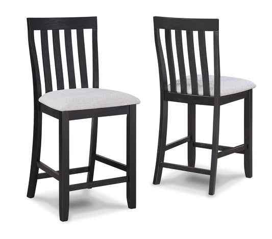 Delfin - Counter Height Chair (Set of 2) - Light Gray / Black
