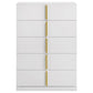 Ines - 5-Drawer Bedroom Chest Of Drawers - White High Gloss