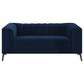 Chalet - Upholstered Tuxedo Arm Tufted Loveseat - Blue