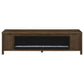 Carey - 79" TV Stand Fireplace Media Console - Dark Pine