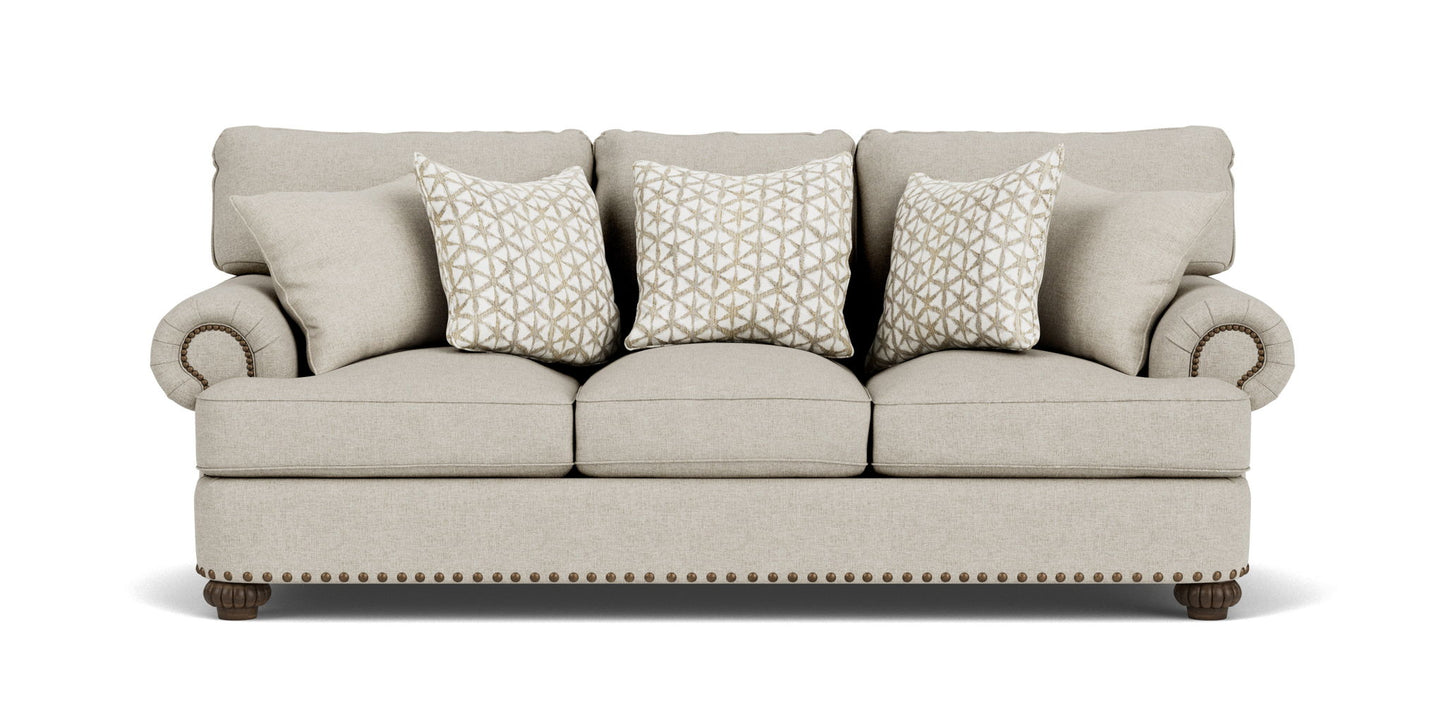 Patterson - Sofa, Nailhead Trim - Light Gray
