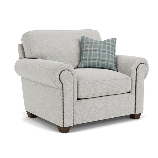 Carson - Fabric Chair, Nailhead Trim - Light Gray