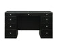 Avery - Vanity Desk With Glass Top, LED Mirror & Stool - Black