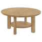 Ottowa - Round Wood Table With Shelf