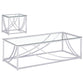 Lille - 2 Piece Glass Top Coffee And End Table Set - Chrome