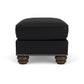 Bexley - Leather Ottoman, Nailhead Trim - Black