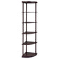 Bonwick - Wood 5-Shelf Corner Bookshelf - Cappuccino
