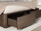 Athens - Queen Upholstered Storage Bed - Brown / Milk