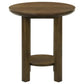 Ottowa - Round Wood Table With Shelf