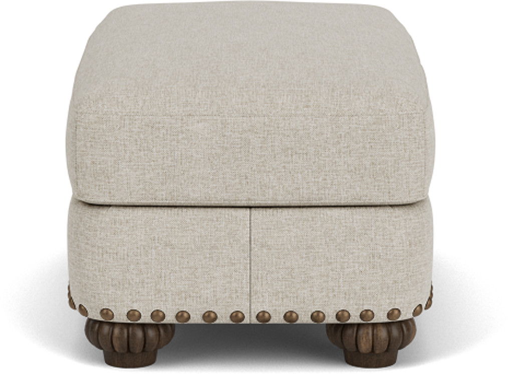 Patterson - Ottoman, Nailhead Trim - Light Gray