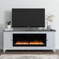 Fireplace TV Consoles - 417 80" Console With Fire FT - White