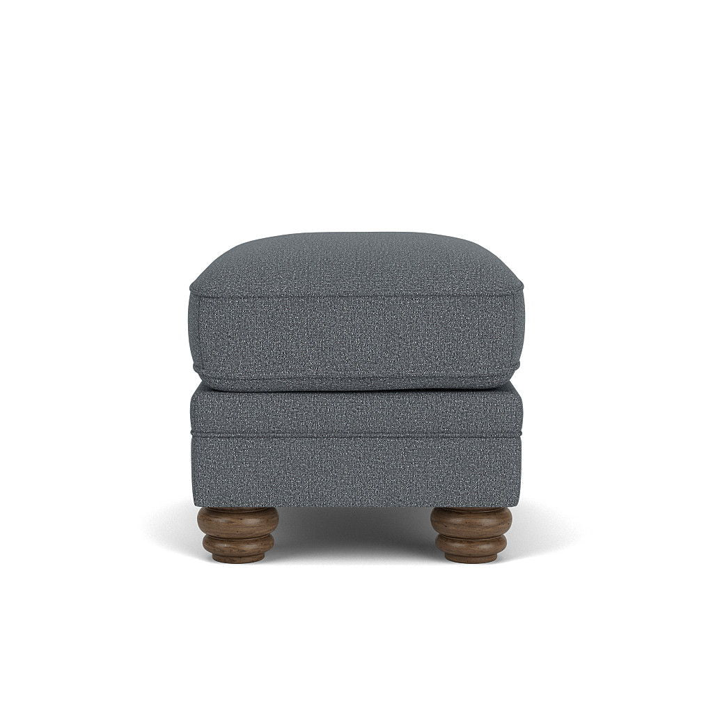 Bexley - Fabric Ottoman, Nailhead Trim - Blue