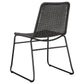 Aviano - 5 Piece Round Glass Top Dining Table Set With Rattan Chairs - Gunmetal