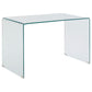 Ripley - Tempered Bent Glass Writing Desk Clear - Clear Glass