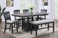 Buford - Counter Height Bench - Charcoal / Light Gray