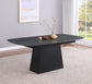 Potero - Faux Marble Extension Leaf Dining Table - Black