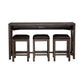 Lennox - 4 Piece Console Set (Console 3 Stools) - Dark Brown