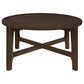 Cota - Round Solid Wood Coffee Table - Dark Brown