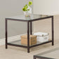 Trini - 1-Shelf Glass Top Side End Table - Black Nickel