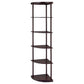 Bonwick - Wood 5-Shelf Corner Bookshelf - Cappuccino