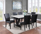 Tanner - Dining Table, Faux Carrara Marble - White / Black