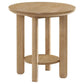 Ottowa - Round Wood Table With Shelf