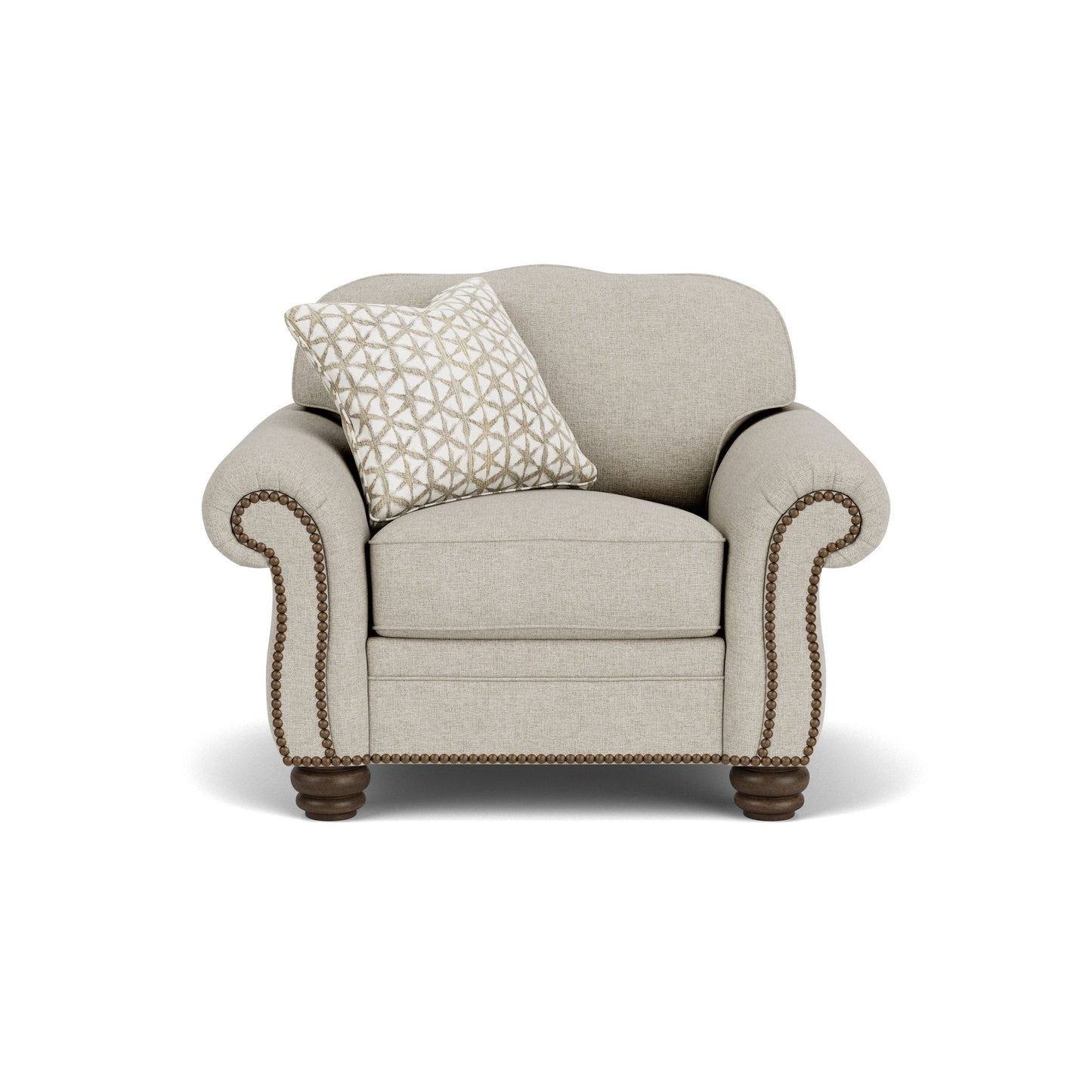 Bexley - Fabric Chair, Nailhead Trim - Beige