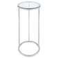 Kyle - Oval Glass Top C-Shaped Sofa Side Table - Chrome