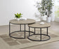 Lainey - 2 Piece Round Faux Marble Nesting Coffee Table