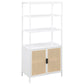 Amherst - 3-Shelf Radio Weave Cane Metal Accent Cabinet
