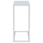 Stella - Glass Top C-Shaped Sofa Side Table - Chrome