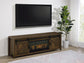 Enfield - 71" TV Stand Fireplace Media Console - Dark Pine