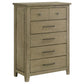 Hazlewood - 5-Drawer Bedroom Chest Of Drawers - Vineyard Oak