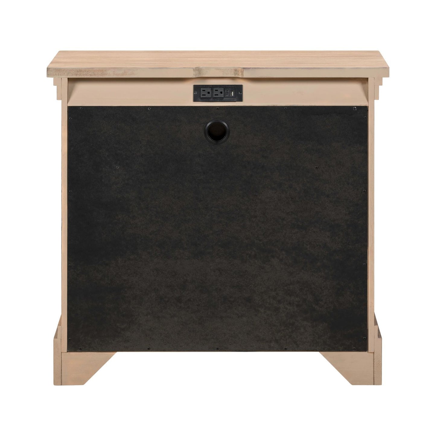 Haven Hills - Bedside Chest With Charging Station - Camel Beige