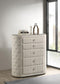 Sonya - 5-Drawer Upholstered Bedroom Chest Of Drawers - Ivory