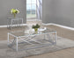 Lille - 2 Piece Glass Top Coffee And End Table Set - Chrome