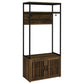 Quincy - 2 Door Coat Rack Hall Tree Storage Bench - Dark Pine