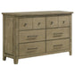 Hazlewood - 6-Drawer Bedroom Dresser Cabinet - Vineyard Oak
