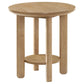 Ottowa - Round Wood Table With Shelf