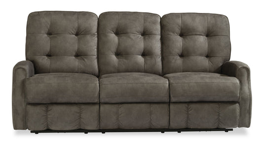 Devon - Fabric Power Reclining Sofa - Dark Brown