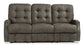Devon - Fabric Power Reclining Sofa - Dark Brown